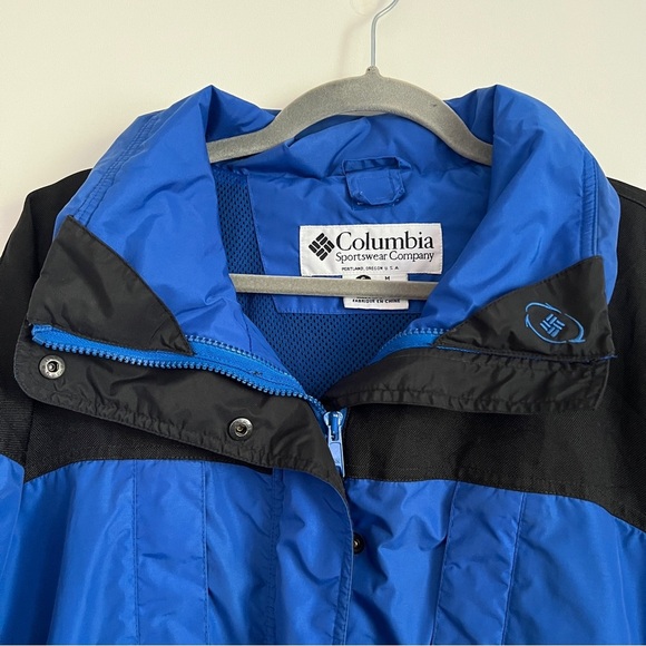 Vintage Columbia Sportswear Blue Black Colorblock Jacket Outdoor-Women’s Size S - Picture 8 of 16